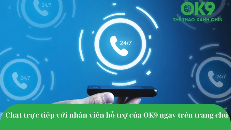 Người chơi liên hệ hỗ trợ OK9 qua live chat trực tiếp