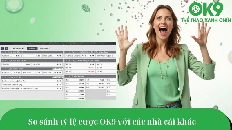 So sánh tỷ lệ cược bóng đá OK9 chuẩn xác và uy tín
